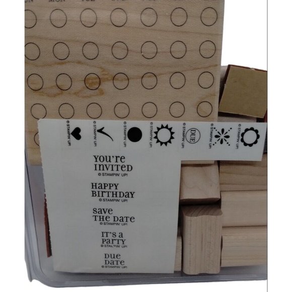 Stampin Up Mark the Date 13 Piece Rubber Stamp Kit Unmounted Two Step Stamps - Picture 2 of 4
